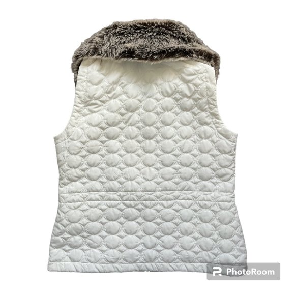 EUC White Puffer Vest with Removable Fur Collar PM - Picture 3 of 5